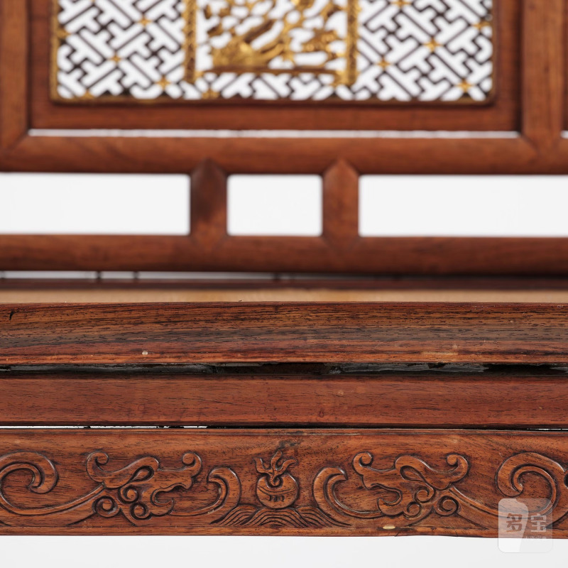 A Chinese hardwood throne chair/day bed, - 图23